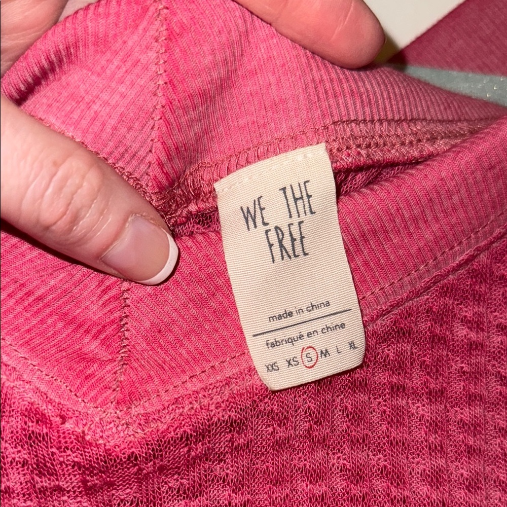 We The Free Red V-Neck Knit Top